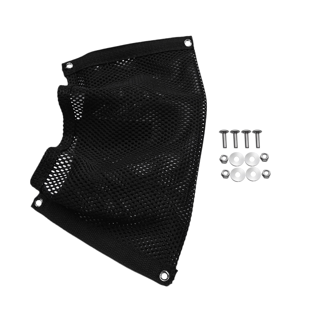 Premium Black Nylon Boat Kayak Canoe Storage Mesh Side Pouch Bag Gear Holder With Stainless Steel Bolt Screws and Washers