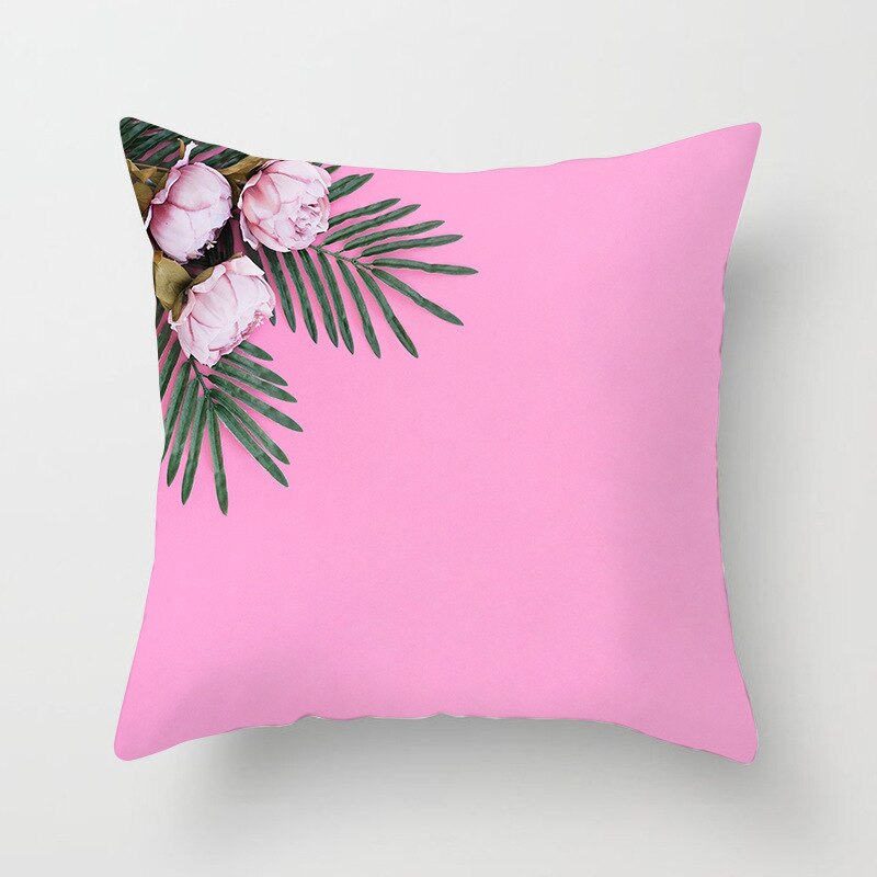 Kids Tropische Planten Palmblad Groene Bladeren Monstera Kussenhoezen Hibiscus Bloem Kussenhoes Decor Beige Linnen Kussensloop: 12