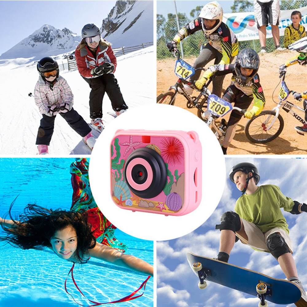 Capsaver fotocamera per bambini 1080P telecamera sportiva supporto impermeabile TF Card 1600M pixel con schermo da 2 pollici per foto Video portatile