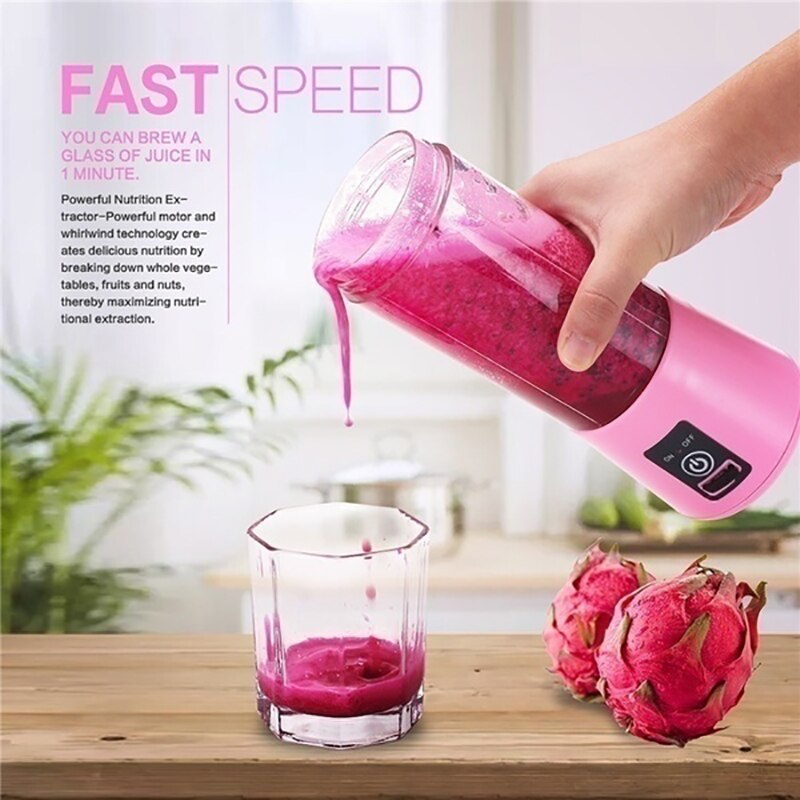 Household Portable Blender USB Mixer Electric Juicer Machine Smoothie Blender Mini Food Processor Personal Water Juice Blenders