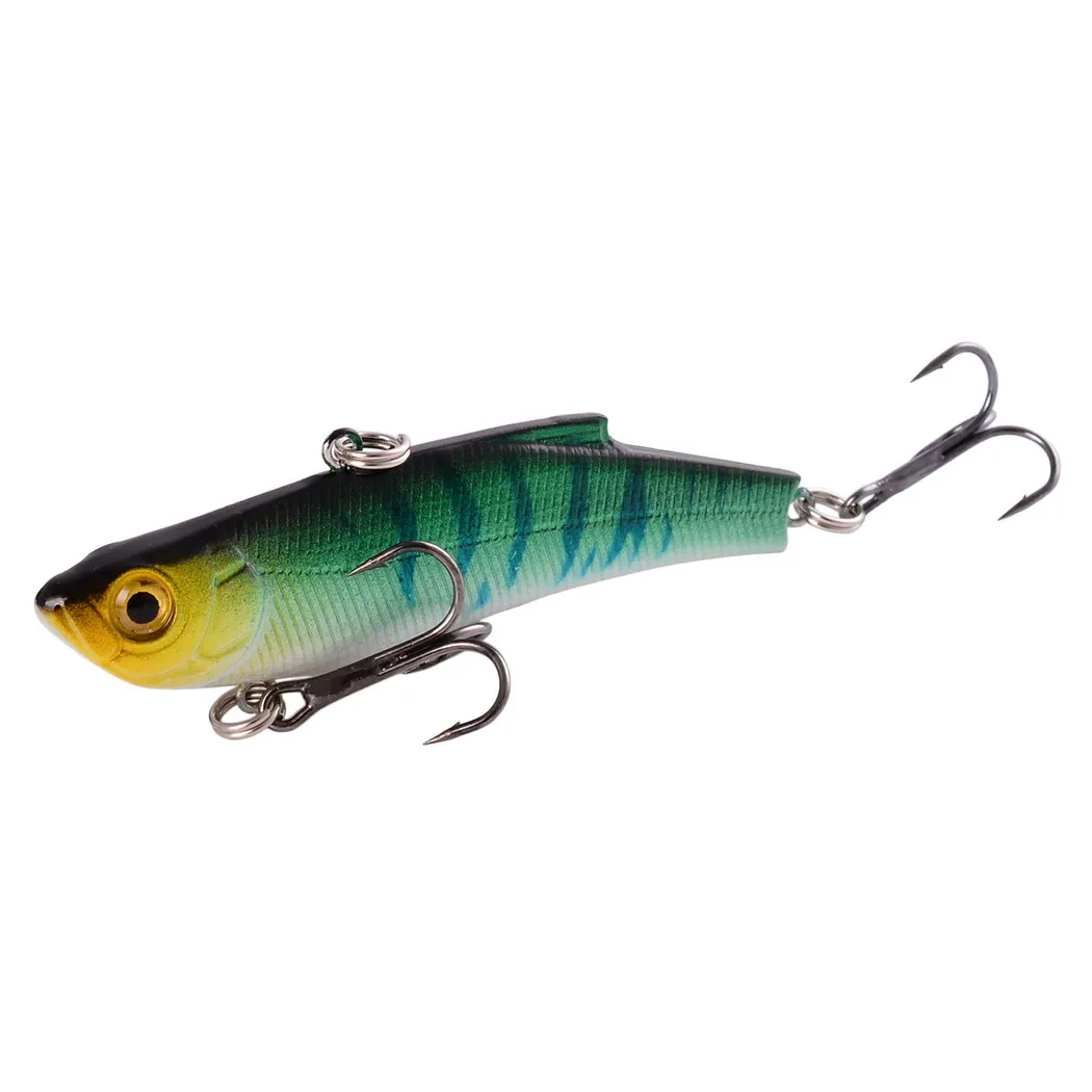 1PCS 70mm 18g Japanese Winter Ice Sea Fishing Lure VIB Bait The Swivel Diving Jig Wing Wobbler Pesca Crank Lures Swimbait: Skin Color