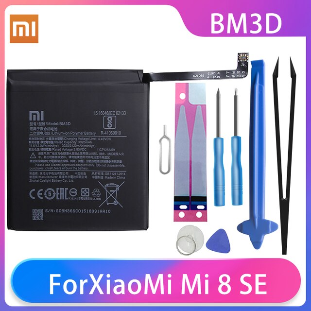 Original XiaoMi Phone Battery For Mi A3 CC9 Mi 5 6 8 9 8/9SE 8/9Lite Mi Max 1 2 3 Redmi 3 3S 4a 5a 6a 7a 8a 9a Batteries: For XiaoMi 8SE