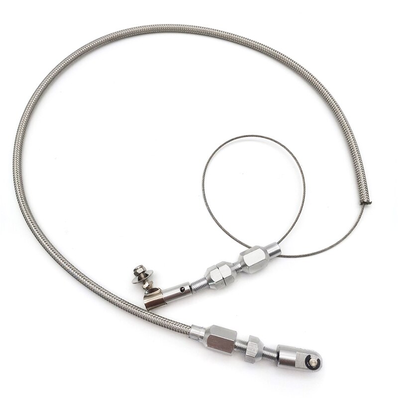 24 "Auto Gaspedaal Kabel Roestvrij Staal Gevlochten Aluminium Uiteinden Voor Ford Chevy