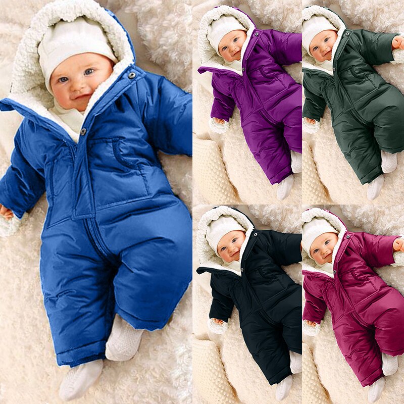 Neue 0-24M Winter Solide Taschen Neue Geboren Baby Kleidung Kleinkind Kleine Mädchen Outfits Strampler Baby Mädchen Kleidung junge Babygirl Onesie