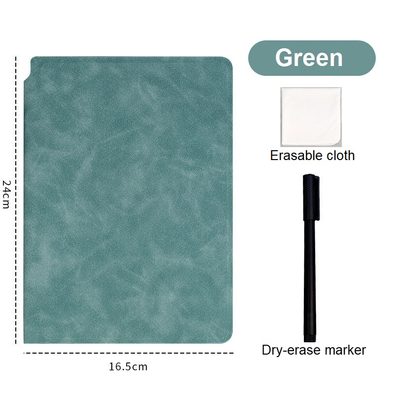 1-delige herbruikbare whiteboard-notitieboekjesset met whiteboard-pen Wisdoek Lederen memoblok Wekelijkse planner Draagbaar stijlvol kantoor: Optie 3