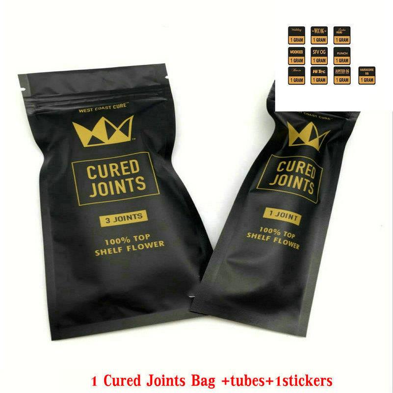 West Coast Cure 3PCS 1PCS CURED JOINTS BAG +PLASTIC TUBES Packaging moonrock Preroll Pre-rolled tube packaging