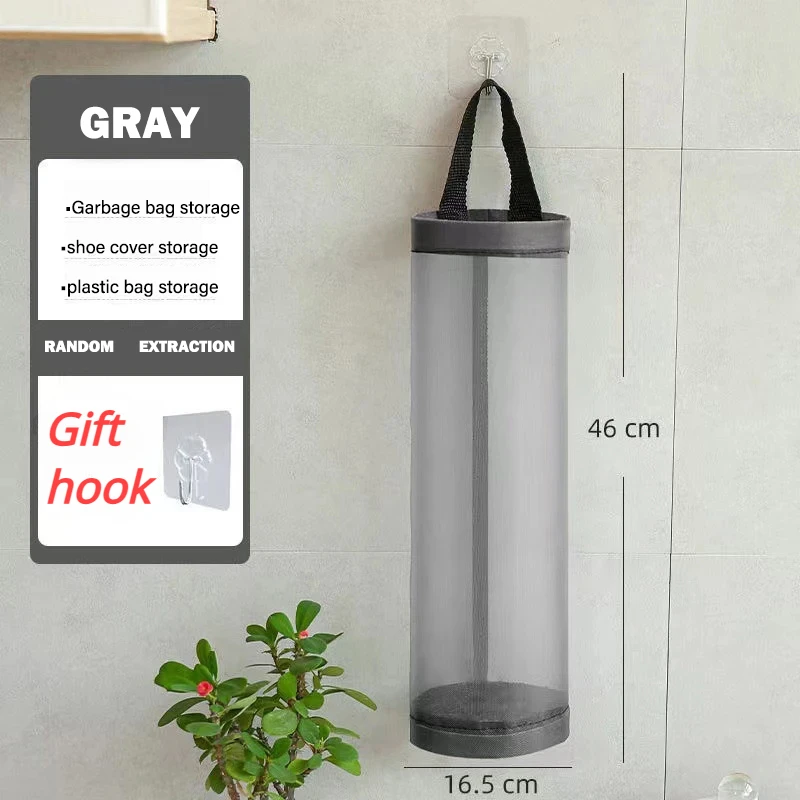 Hause Lebensmittel Tasche Halter Wand Halterung Kunststoff Tasche Halter Spender Hängende Lagerung Müll Müll Tasche Küche Müll Organizer: green