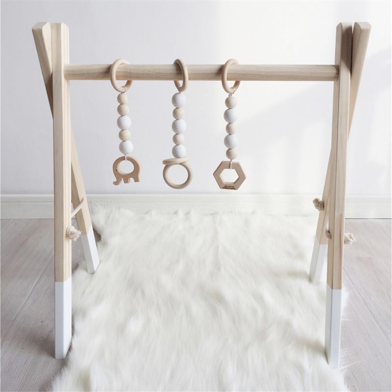 Nordic Stijl Baby Gym Spelen Kwekerij Zintuiglijke Ring-Pull Speelgoed Houten Frame Baby L9CD