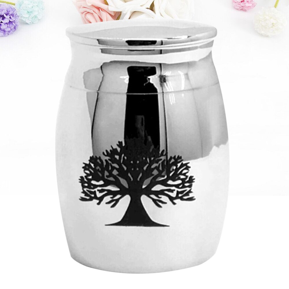 Stainless Steel Cinerary Funerary Urn Jar Opening the Urn Container