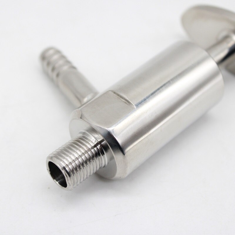 10mm Hose Barb OD 304 316L Stainless Steel Sanitary Sampling Valve 1/4“ 1/2" BSP