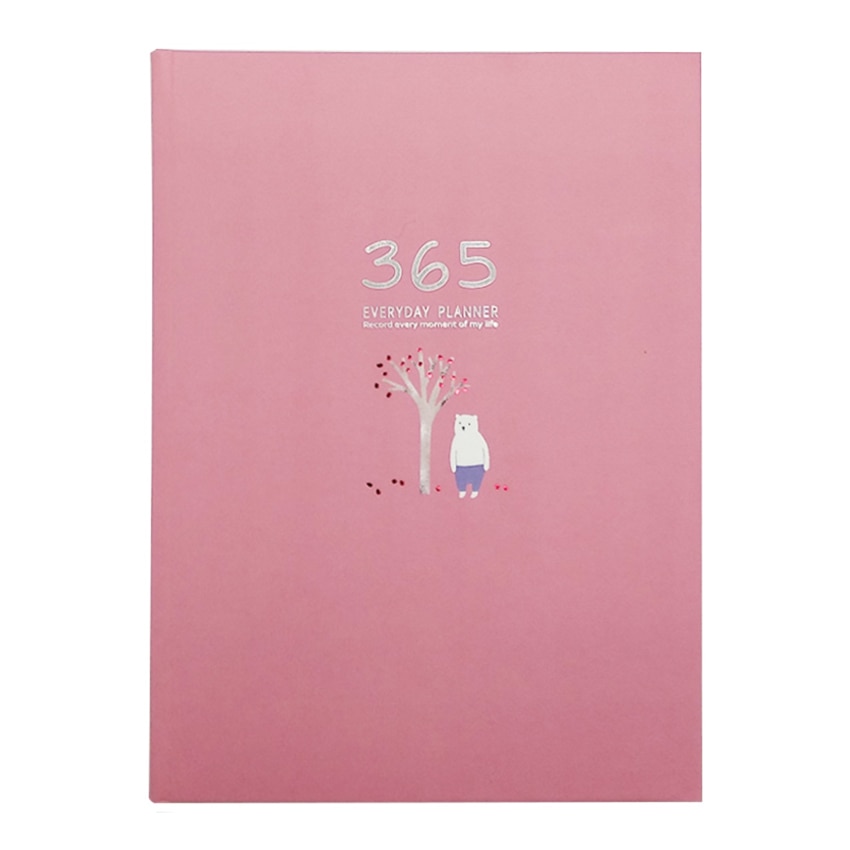 Schedule Notebook 365 Days Planner Weekly Monthly Yearly Plan Book 128 Sheets, 80g Paper PU Hard Cover Student Time Management