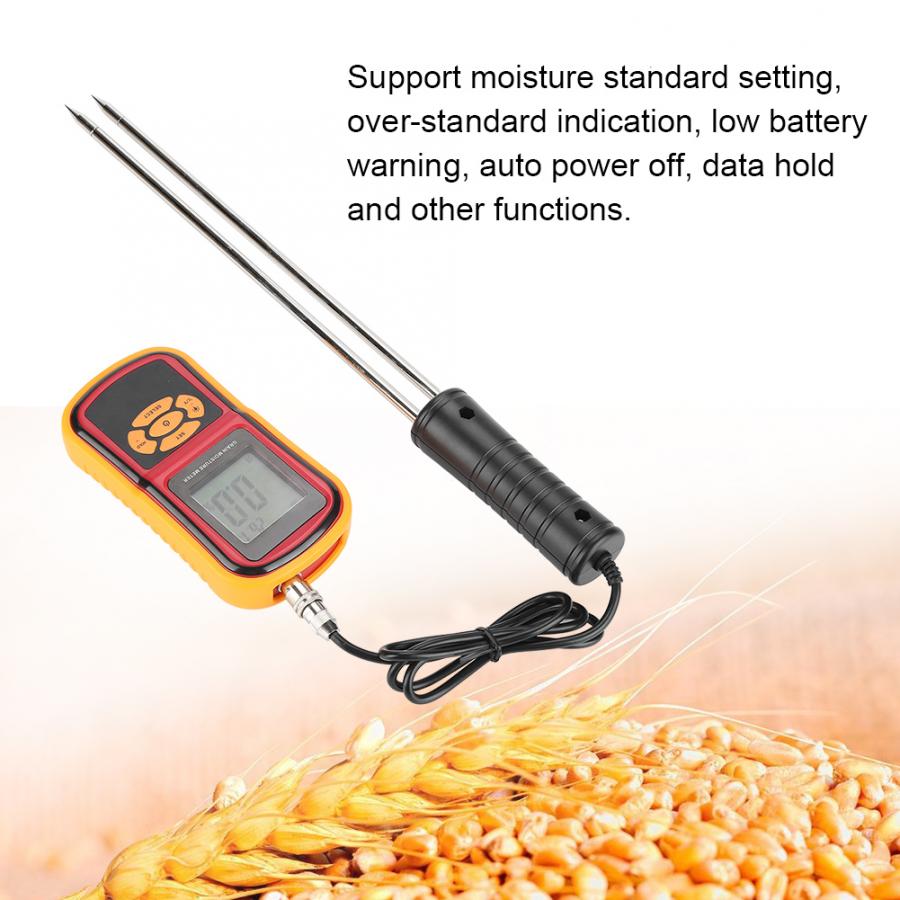 Hygrometer Digital LCD Grain Moisture Temperature Meter for Wheat Rice Corn Bean Humidity Meter GM640