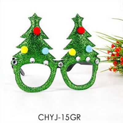 Jul fest dekorasjon søte tegneserie briller ramme glitret briller ingen linse for barn voksne xmas: Gråte -15gr