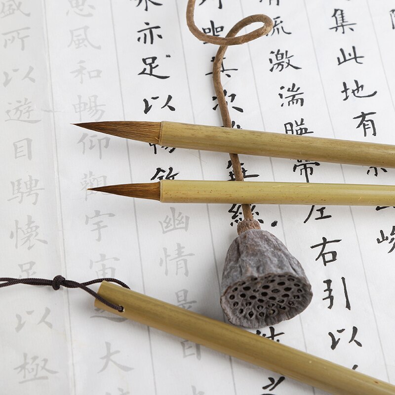 Chinese Calligraphy Pen 3pcs Tinta China Caligrafia White Clouds Official Script Painting Writing Brush Wolf Hair Brush Pen