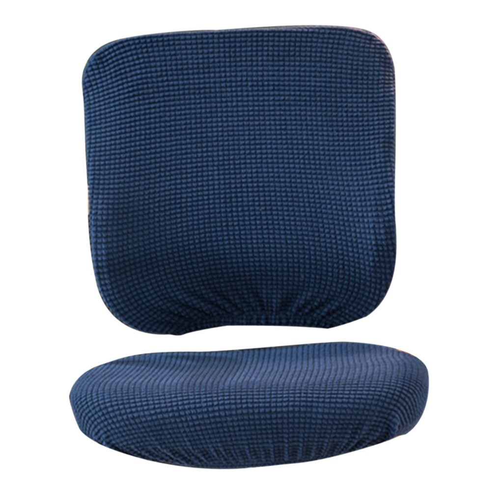 Soft Stretch Office Computer Desk Chair Cover Universal Seat Slipcover Decor: Dark Blue