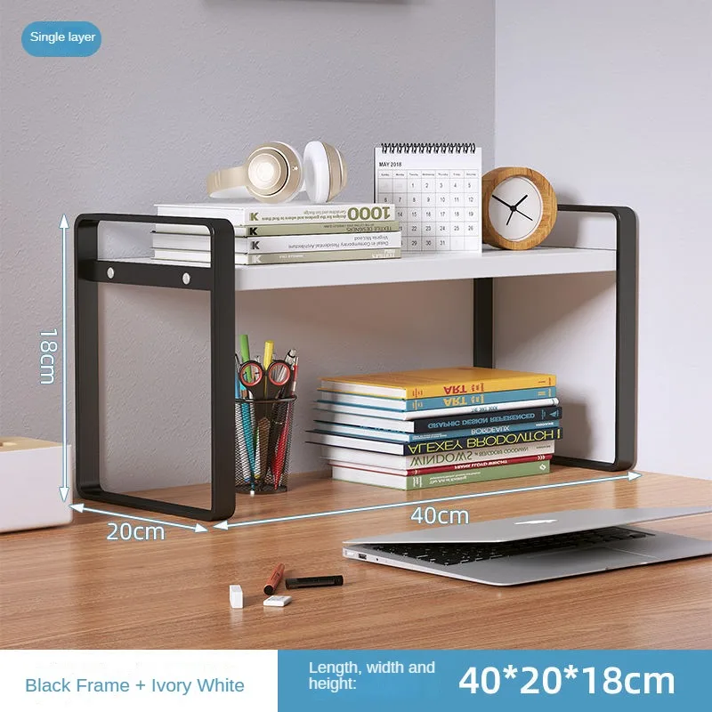 Shelf Desktop Storage Bookshelf Student Document Shelf Computer Racks Tiered Cabinet Office Accessories Stationery Holder: ROYAL BLUE