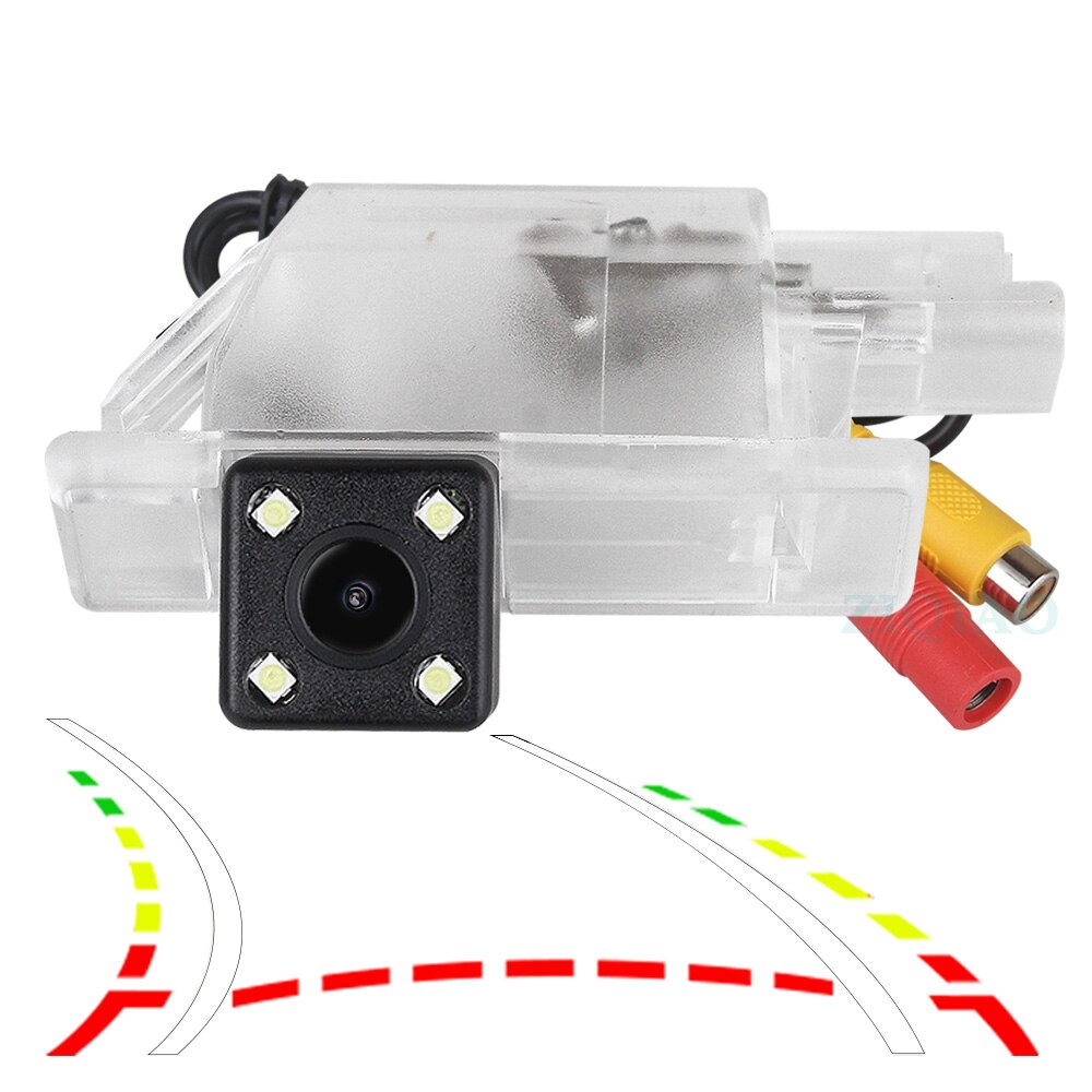 ZIQIAO-cámara de visión trasera para coche, accesorios de aparcamiento para Peugeot 508, sedán, SW, RXH, 301, 208, 308, 408, , 3008, HS096: 4 LED dynamic track