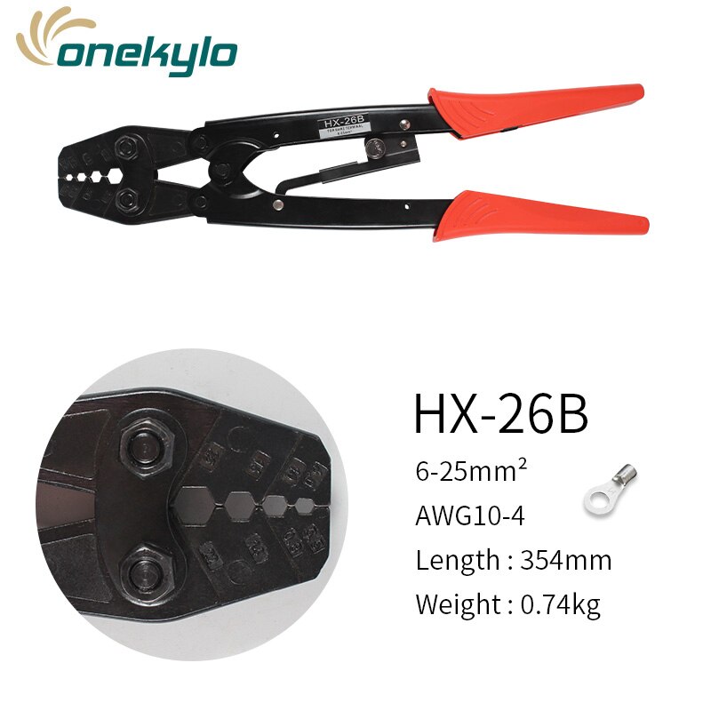 Japanese Crimping Pliers Cable Lug Crimper Tool Bare Terminal Wire Plier Cutter 0.5-38mm2 Crimping tools pliers: HX-26B