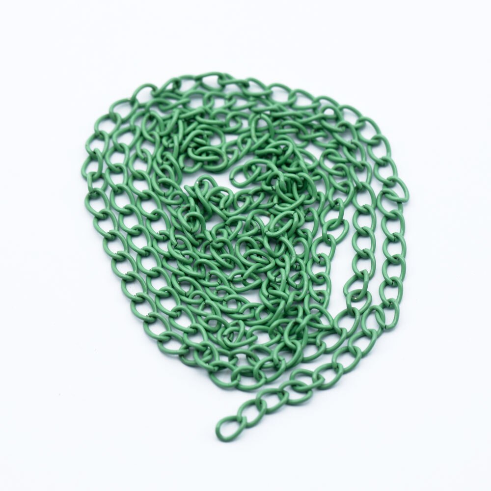 2 m/lot łańcuszki metalowe kolorowe łączenie łańcucha połączenie łańcucha rozszerzenie łańcucha dla DIY komponenty do wyrobu biżuterii styl boho: green