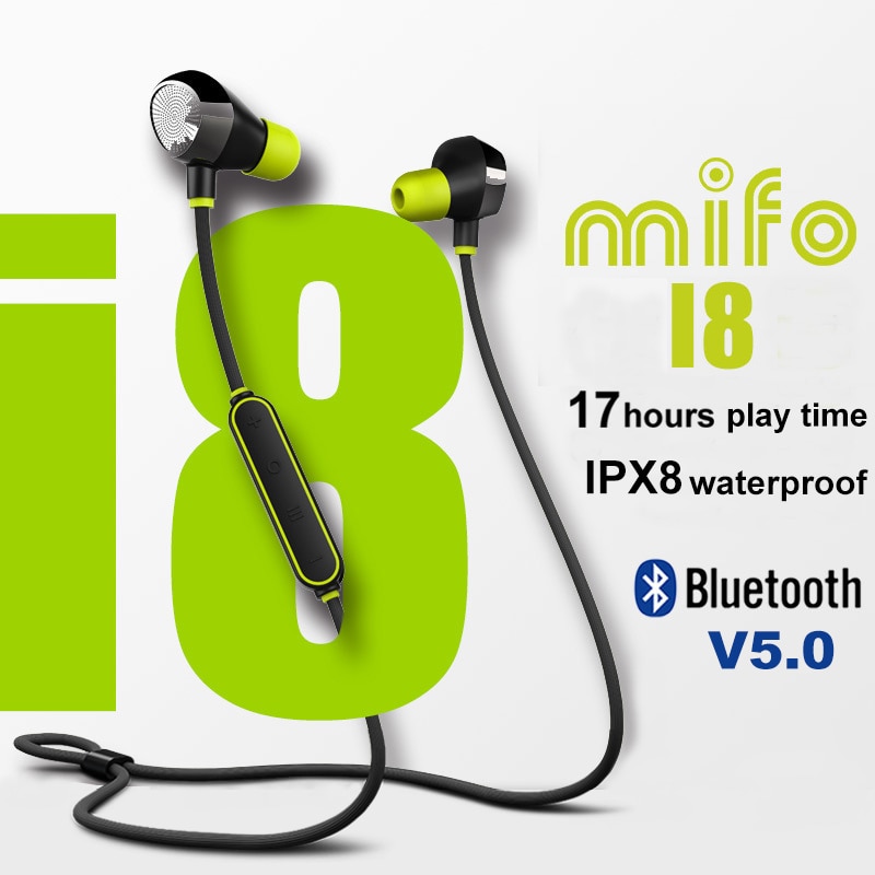 Mifo i8 Bluetooth V5.0 Hoofdtelefoon Sport Waterdichte Draadloze Koptelefoon 3D Stereo Geluid Noise Cancelling Oordopjes Deep Bass Headset