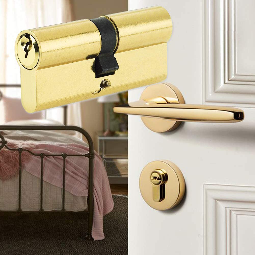 Serrure intérieure de porte de chambre à coucher serrure biaisée + 8 clés ménage sécurité à la maison Anti-vol cylindre coffre-fort accessoires de verrouillage