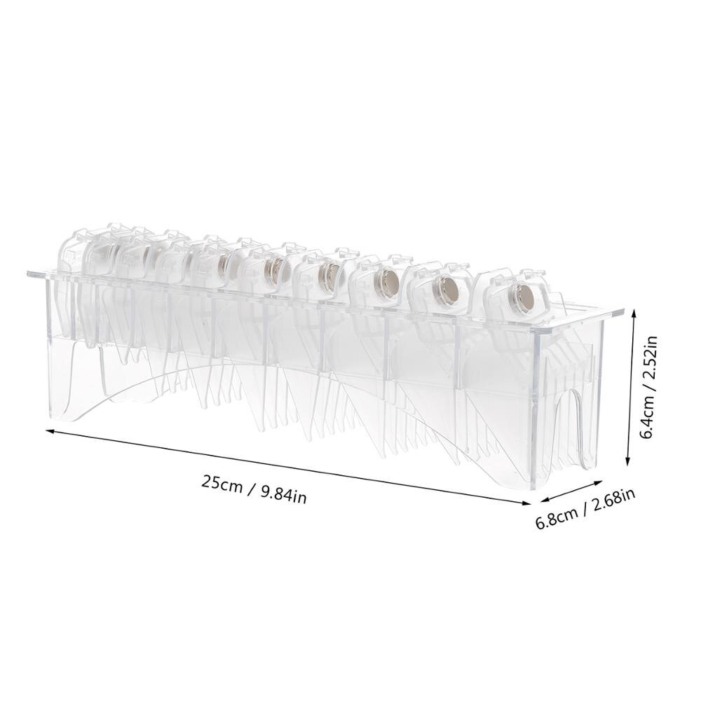 10 stuks tondeuse kammen gids kit magnetische transparante plastic tondeuse opzetstukken kapsalon gereedschap: 10 stuks