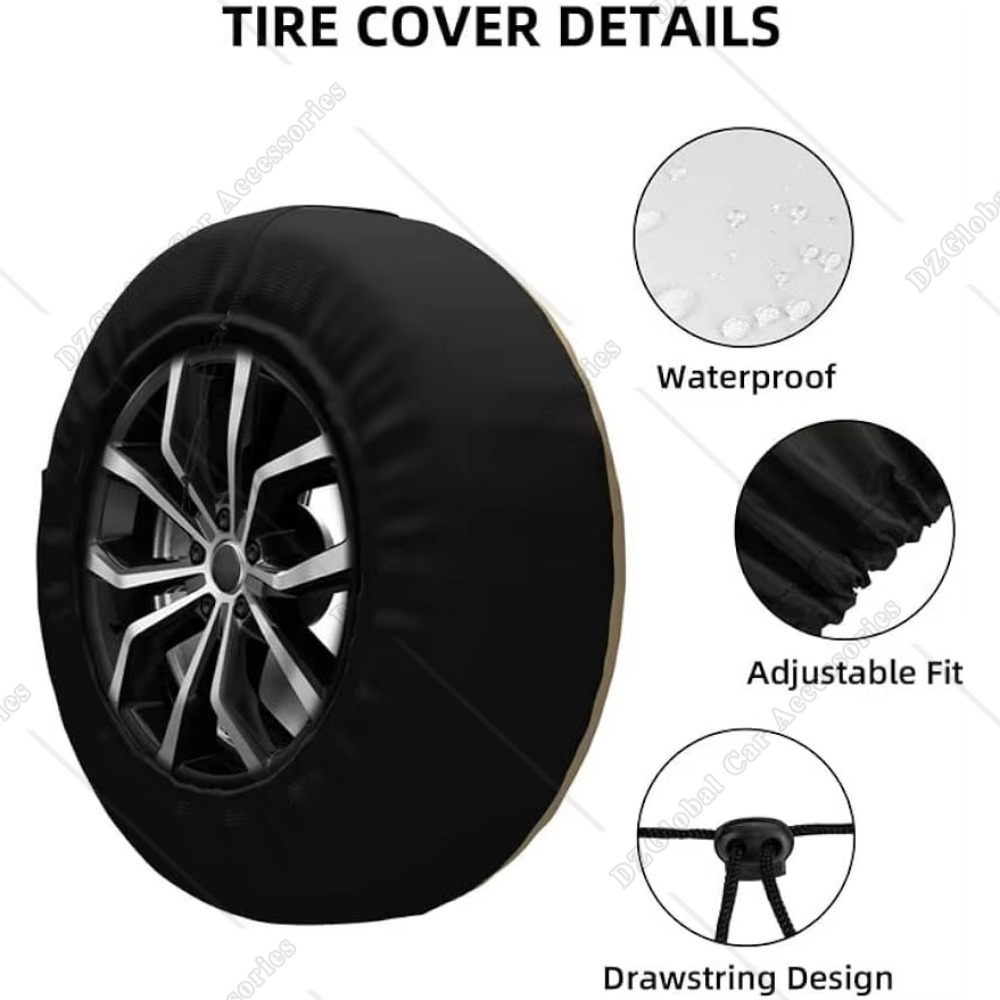 Happy Camper Life Is Good Reservewielhoes Weerbestendige universele wielbeschermers voor RV Camper Travel Trailer SUV Truck