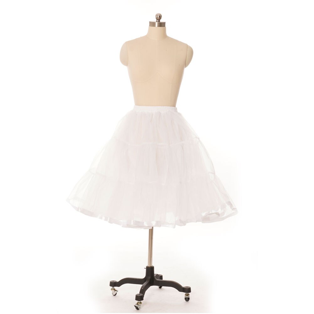 Jupon bouffant en Organza pour femmes, grande taille, rétro, Vintage, robe, sous-vêtements, cerceaux, danse Crinoline, blanc, été: WHITE