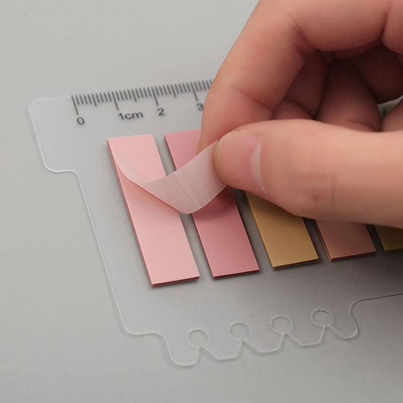 6 Pack 1200 Stuks Sticky Tabs Met Liniaal, Beschrijfbare Verplaatsbaar Bijbel Index Tabs, Pagina Boek Markers, bestanden Classificeren