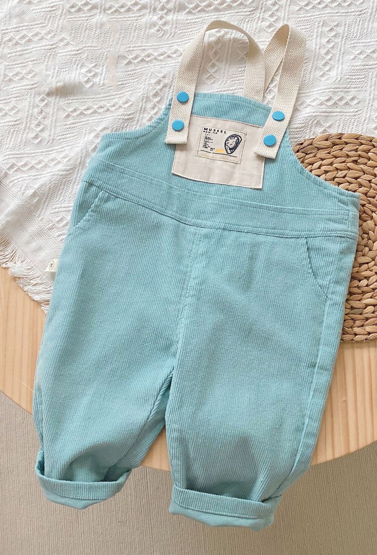 Pantalones de pana para niños y niñas, petos de , para primavera y otoño: Azul / 110