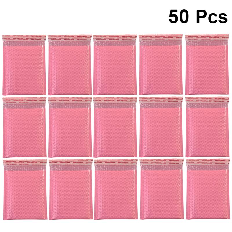 50pcs Pink Bubble Storage Bag Shockproof Express Packaging Bags Bubble Pouch For Home Shop Office