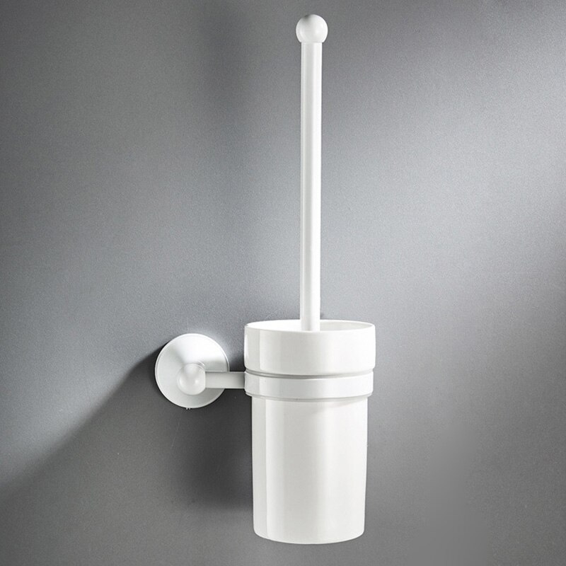 Ensemble d&#39;accessoires de salle de bain en laiton blanc, porte-savon de douche, porte-sèche-cheveux, porte-peignoir, brosse de toilette, porte-rouleau: Toilet brush holder
