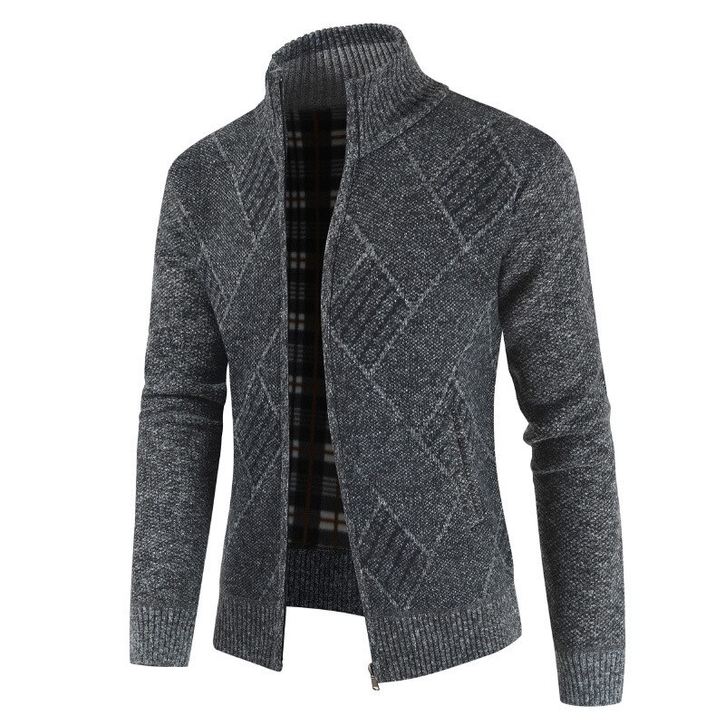 Herfst Winter Slim Heren Trui Herfst Gebreide Truien Mannen Vest Jassen Mannelijke Kleding Casual Truien: Donkergrijs / M