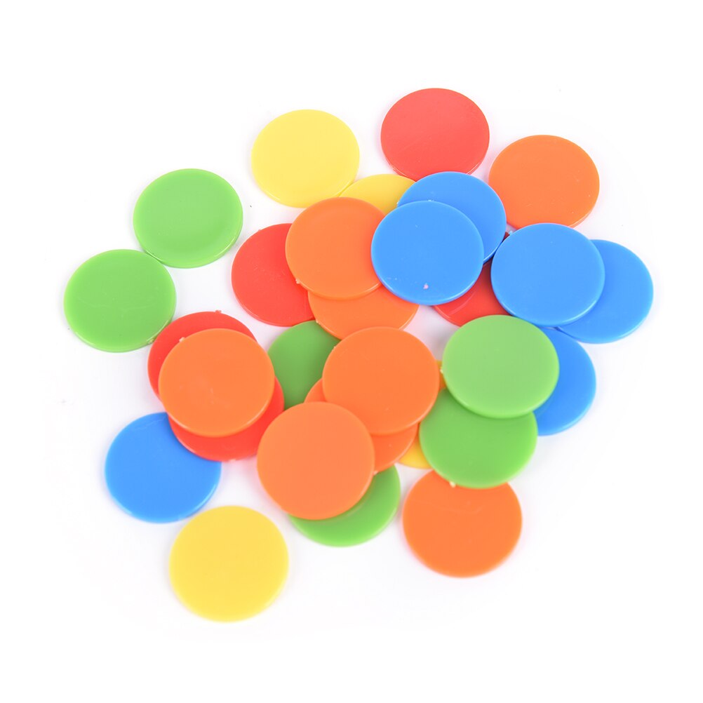 Plastic poker chips casino bingo markører token sjovt familieklub spil legetøj tilbehør 100x 24mm