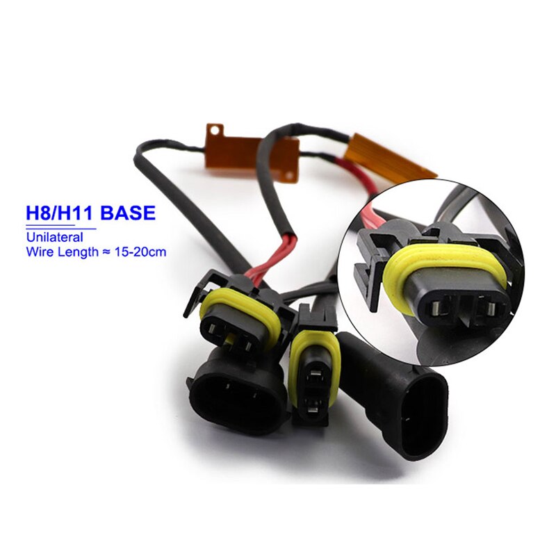 2PCS H7 Headlight Car LED Canbus Load Resistance 9005 9006 H11 H8 Auto 50W Decoder Controller Warning Resistor 12V: H8-H11