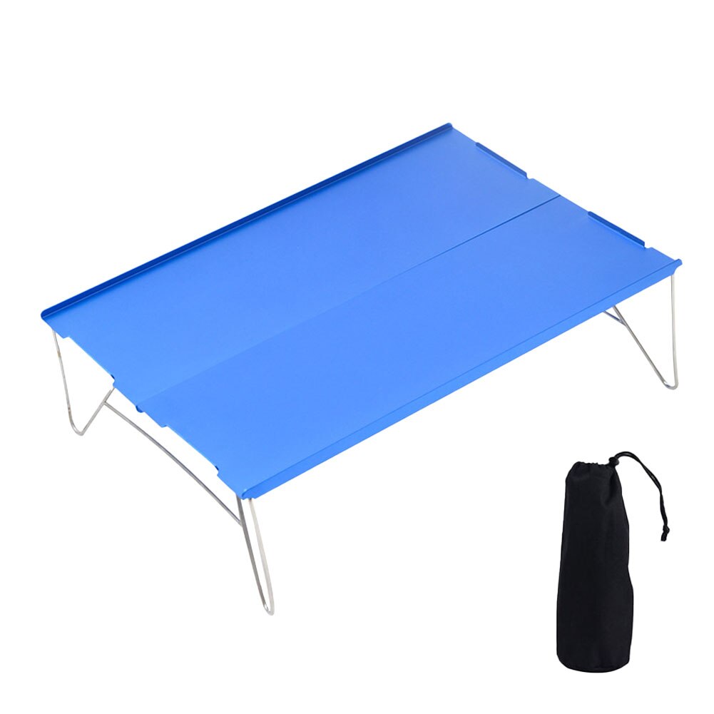 Mini Foldable Aluminium Alloy Table Desk Outdoor Garden Camping Hiking Picnic Tea Table Durable lightweight Desk: Blue