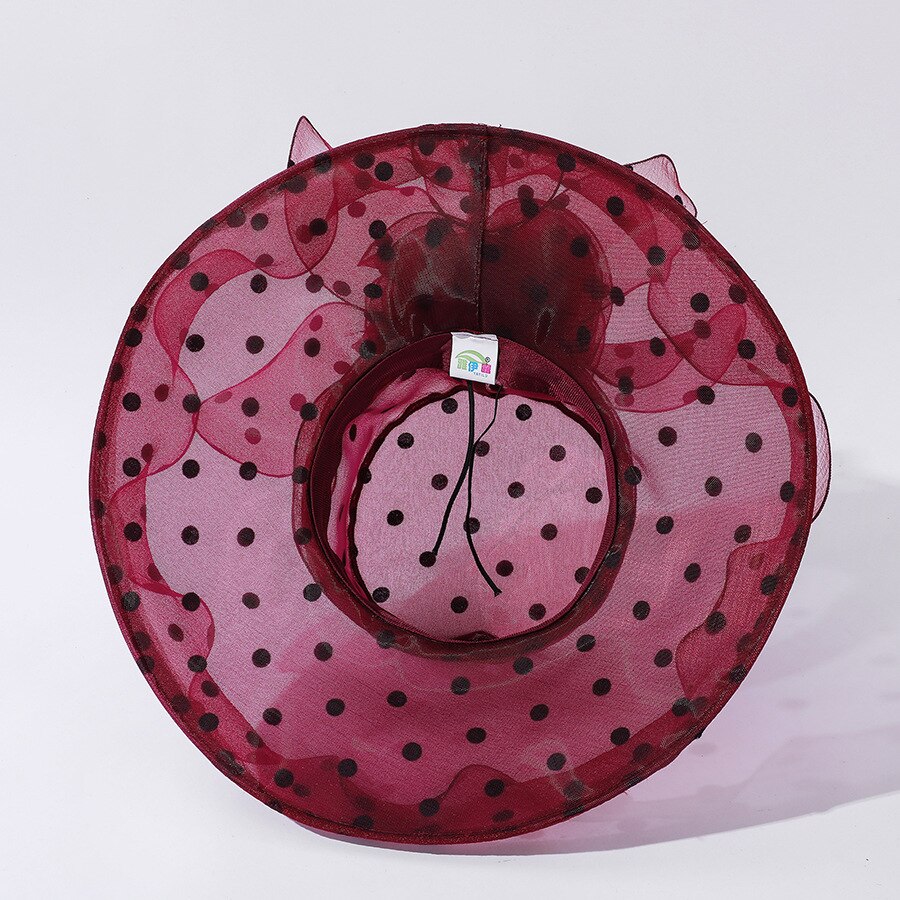 Cokk Zomer Hoeden Voor Vrouwen Mode Dot Patroon Grote Grote Kant Garen Rand Zonnescherm Zonnehoed Ademend Opvouwbare Gorro 2022