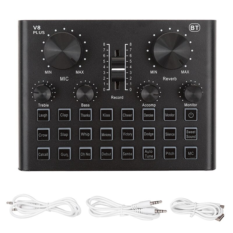 Cuvave  v8 plus sound card, live universal internet outdoor live broadcast equipment, st/tl universal for computer, pc, mobile phone: Default Title