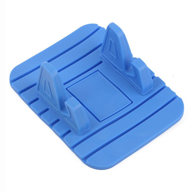 Mat For Phone Car Silicone Holder Anti-slip Mat Pad Dashboard Stand Mount For Phone GPS Bracket For IPhones Xiaomi: blue