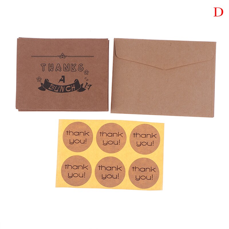 18Pcs Envelop Sticker Set Dank U Mini Brown Paper Card Wenskaart Kraftpapier Enveloppen Seal Sticker Wedding Party