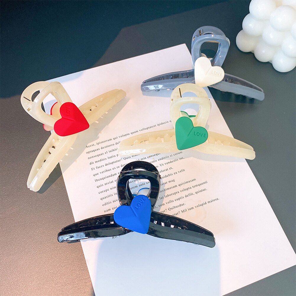 Pinzas acrílicas para el pelo para mujer, pinzas para la parte posterior de la cabeza, Color caramelo, corazón, accesorios para el cabello, 2022