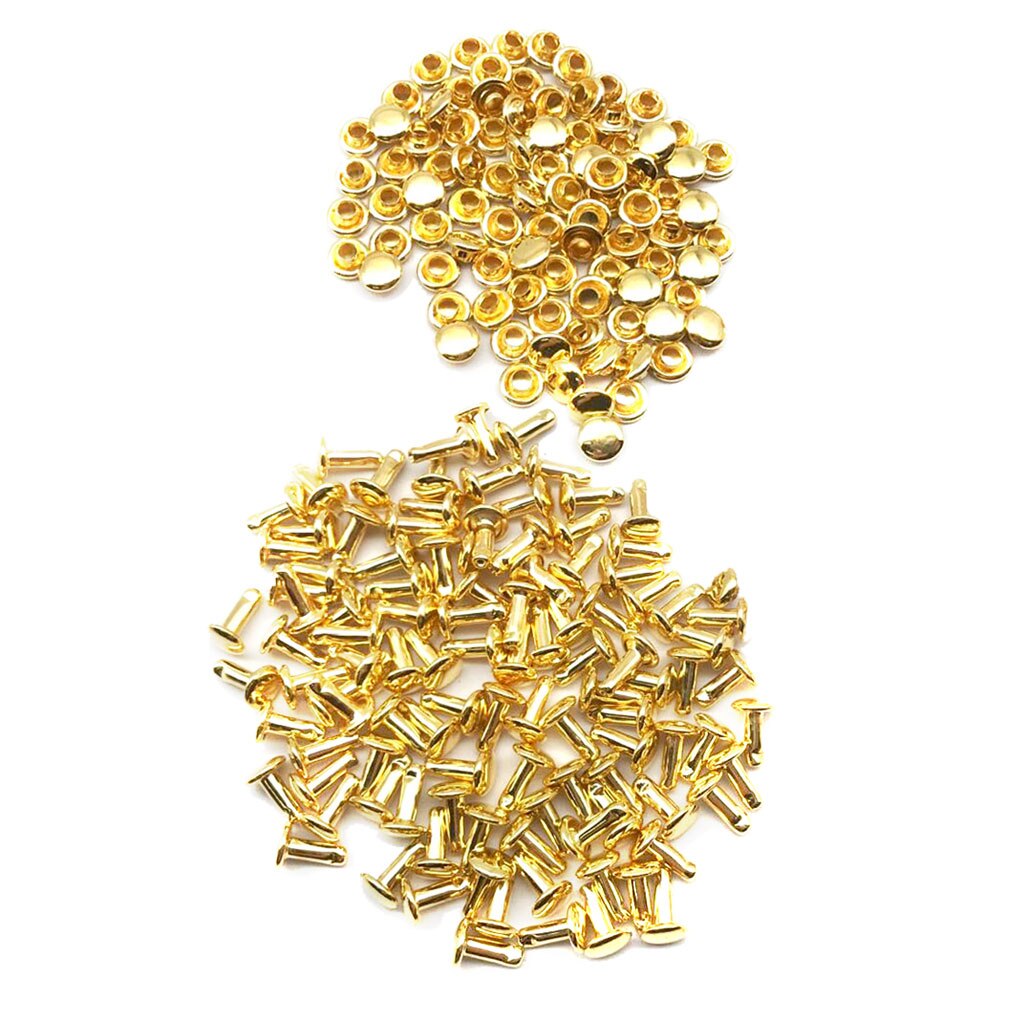 100 juegos 6x8mm remaches tapa doble broche rápido remache cuero artesanía cinturón Decoración