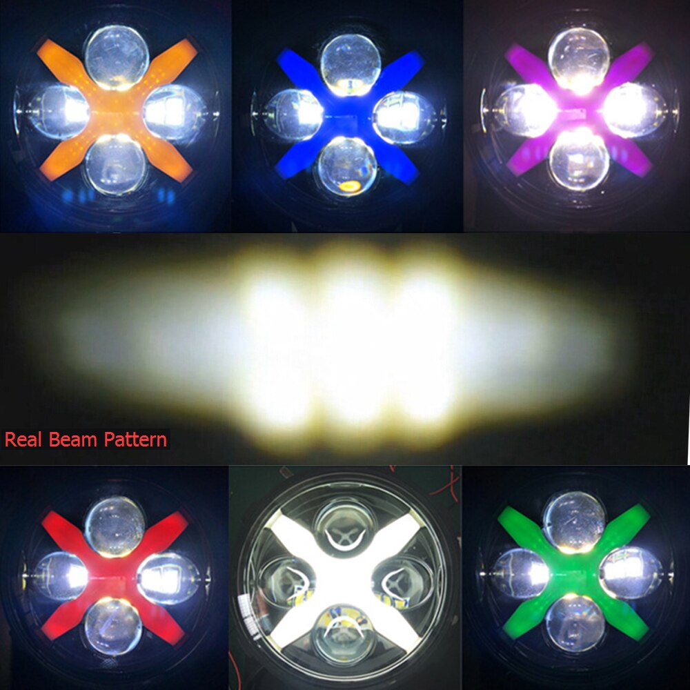 LED Spotlights for Off-road vehicle truck Car ATV Tractor 12V DC Auxiliary Light with X shape Angle Eyes DRL Work Light 1 pcs