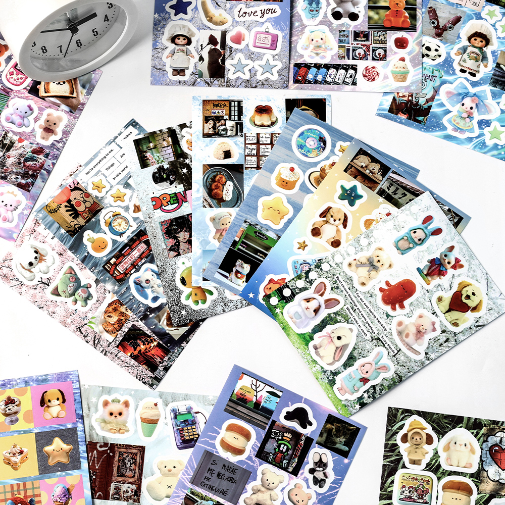 20 unids/pack etiqueta Vintage PET pegatina de paisaje DIY materiales decorativos para álbum de recortes arte Collage papelería pegatinas estéticas