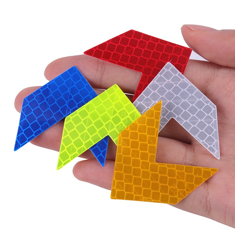 12pcs Car Reflective Sticker Warning Decals Arrow Sign Tape Stickers For Auto Tail Bar Bumper Trunk Safety Decoration Sticker