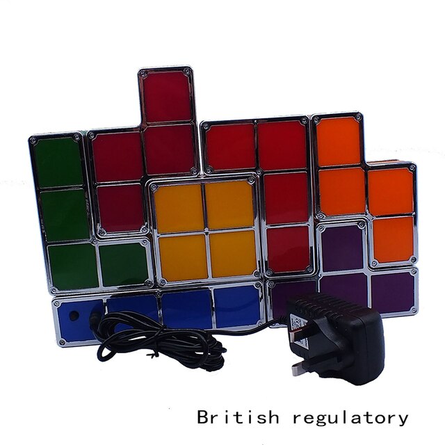 Upgrade Diy Nachtlampje Kleurrijke Stapelbaar Tangram Puzzel 7 Stuks Led Inductie Grijpende Licht 3D Speelgoed: 3-pin plug