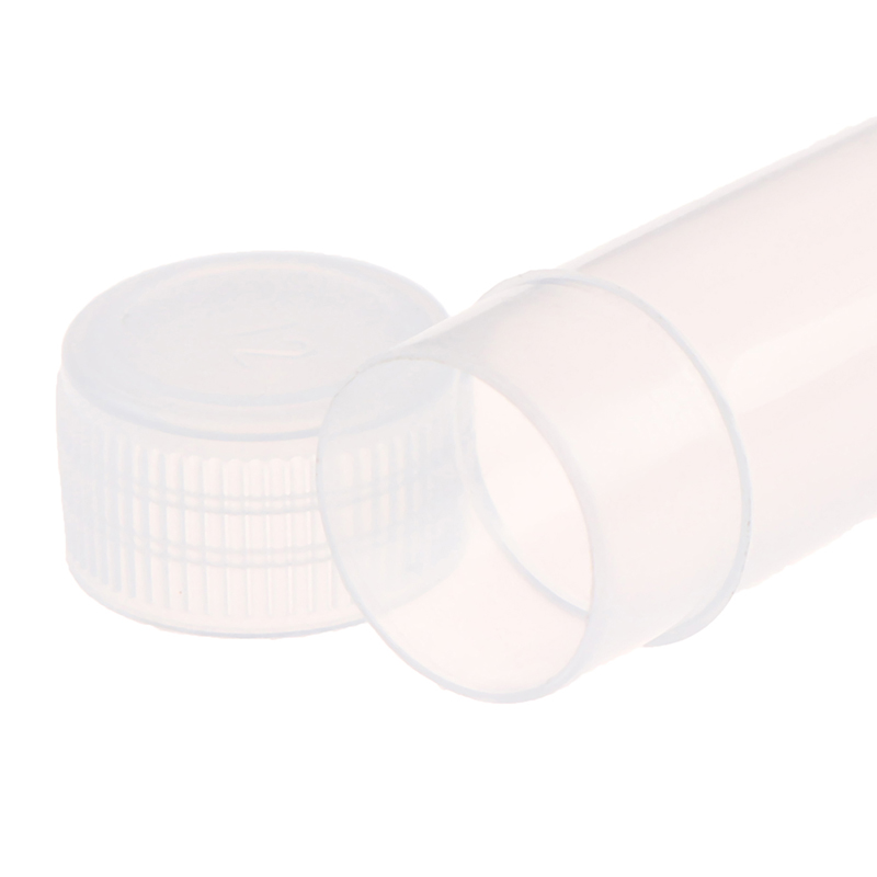 100Pcs 5ML Mini Flat-Bottomed Plastic Clear Test Tubes With Screw Caps Cosmetic Travel Lotion Storage Containers