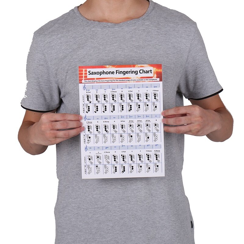 -Saxophone Practice Chart Coated Paper Saxophone Fingering Chart Saxophone Fingering Chart Music Chords Poster