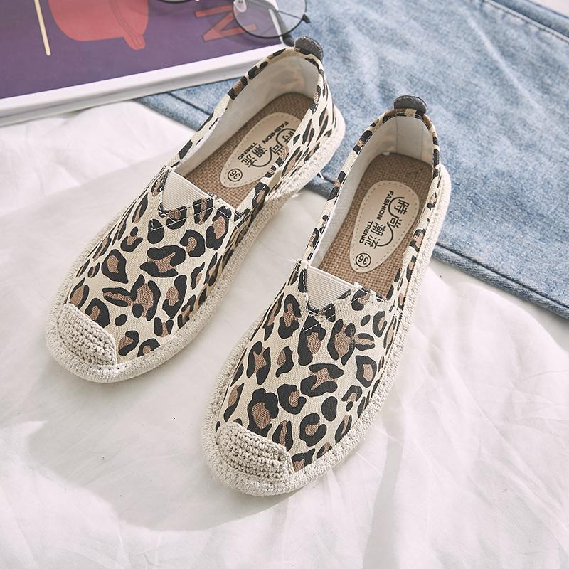 Alpargatas de leopardo de de para mujer, mocasines casuales de pescador con ventilación, zapatos casuales cómodos, zapatos