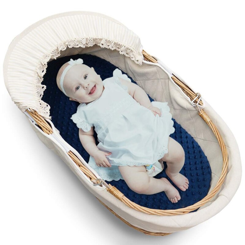 Bassinet lakan minky dot lakan supermjukt andningsbart flexibelt för vagga moses korg